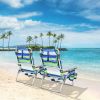 Reclining Backpack Beach Chair with Pillow - 4-Pack Set