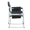 Padded Folding Outdoor Chair with Side Table and Storage Pockets