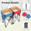 Folding Camping Tables with Large Storage Sink, 2 Pieces 