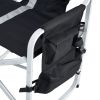 Padded Folding Outdoor Chair with Side Table and Storage Pockets