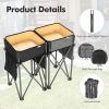 Folding Camping Tables with Large Storage Sink, 2 Pieces 