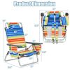 Reclining Backpack Beach Chair with Pillow - 4-Pack Set