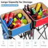 Folding Camping Tables with Large Storage Sink, 2 Pieces 