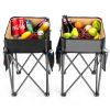 Folding Camping Tables with Large Storage Sink, 2 Pieces 