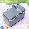 Large Picnic Basket Insulated Foldable Cooler Bag for Camping Picnic Travel