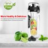 Fruit Infuser Water Bottle 32OZ Juice Shaker Sport with Flip Top Lid