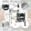 A Foldable Outdoor BBQ Portable Grilling Table with Windscreen Bag