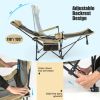 The Camping Lounge Chair with A Detachable Footrest Adjustable Backrest