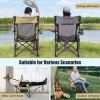 The Camping Lounge Chair with A Detachable Footrest Adjustable Backrest