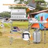 A Foldable Outdoor BBQ Portable Grilling Table with Windscreen Bag