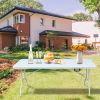 Portable 6ft Folding Plastic Table for Camping, Picnics, Parties, and Dining