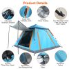 Foldable Waterproof Tent for 4-5 People with 2 Mosquito Nets