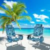 Reclining Backpack Beach Chair with Pillow - 4-Pack Set