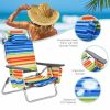 Reclining Backpack Beach Chair with Pillow - 4-Pack Set