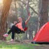 Foldable Camping Chair Heavy Duty Steel Lawn Chair Padded Seat Arm Back