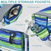 Reclining Backpack Beach Chair with Pillow - 4-Pack Set