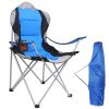 Foldable Camping Chair Heavy Duty Steel Lawn Chair Padded Seat Arm Back