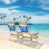Reclining Backpack Beach Chair with Pillow - 4-Pack Set