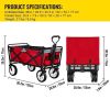 Collapsible Wagon Cart Folding Wagon Cart 176 lbs Load Beach Wagon OverSized