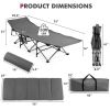 Travel Folding Retractable Camping Cot with Mattress and Carry Bag