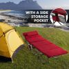 Travel Folding Retractable Camping Cot with Mattress and Carry Bag