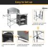 A Foldable Outdoor BBQ Portable Grilling Table with Windscreen Bag