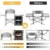 A Foldable Outdoor BBQ Portable Grilling Table with Windscreen Bag