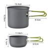 Camping Cookware Mess Kit with Lightweight Aluminum Pot and Utensils