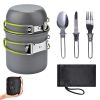 Camping Cookware Mess Kit with Lightweight Aluminum Pot and Utensils