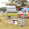 A Foldable Outdoor BBQ Portable Grilling Table with Windscreen Bag
