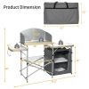 A Foldable Outdoor BBQ Portable Grilling Table with Windscreen Bag