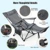The Camping Lounge Chair with A Detachable Footrest Adjustable Backrest