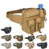 Tactical Waist Bag Denim Waistbag With Water Bottle Holder For Outdoor Traveling