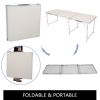 US Stock Home Use Aluminum Alloy Portable Folding Table White Outdoor Picnic
