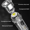 1pc Mini Portable LED Flashlight with Keychain USB Charging Warning Light