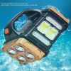 1pc Multifunctional Solar LED+COB Light with Handle USB Charging Waterproof