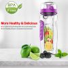 Fruit Infuser Water Bottle 32OZ Juice Shaker Sport with Flip Top Lid