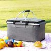 Large Picnic Basket Insulated Foldable Cooler Bag for Camping Picnic Travel