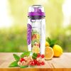 Fruit Infuser Water Bottle 32OZ Juice Shaker Sport with Flip Top Lid
