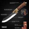 Qulajoy Boning Knife Hand Forged Camping Knife 7Cr17MOV Blade Dragon Head Handle