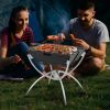 3-in-1 Camping Campfire Grill with Stainless Steel Grills
