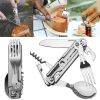 Multifunction Stainless Steel Camping Knife with Folding Design