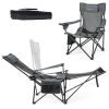 The Camping Lounge Chair with A Detachable Footrest Adjustable Backrest