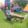 The Camping Lounge Chair with A Detachable Footrest Adjustable Backrest