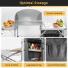 A Foldable Outdoor BBQ Portable Grilling Table with Windscreen Bag