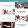 A Foldable Outdoor BBQ Portable Grilling Table with Windscreen Bag