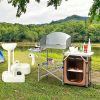 A Foldable Outdoor BBQ Portable Grilling Table with Windscreen Bag