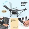 The Camping Lounge Chair with A Detachable Footrest Adjustable Backrest