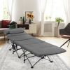 Travel Folding Retractable Camping Cot with Mattress and Carry Bag