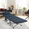 Travel Folding Retractable Camping Cot with Mattress and Carry Bag